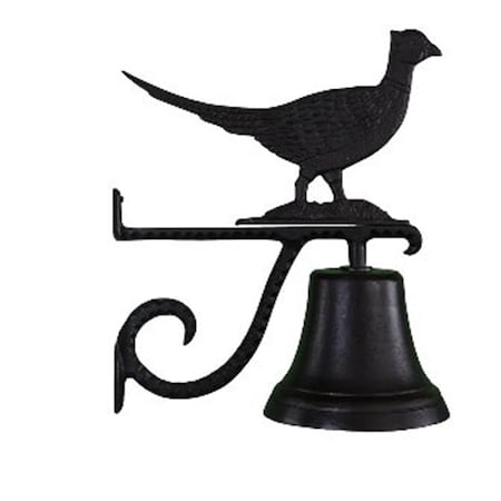Swivel Cast Bell With Satin Black Pheasant Ornament SW97975